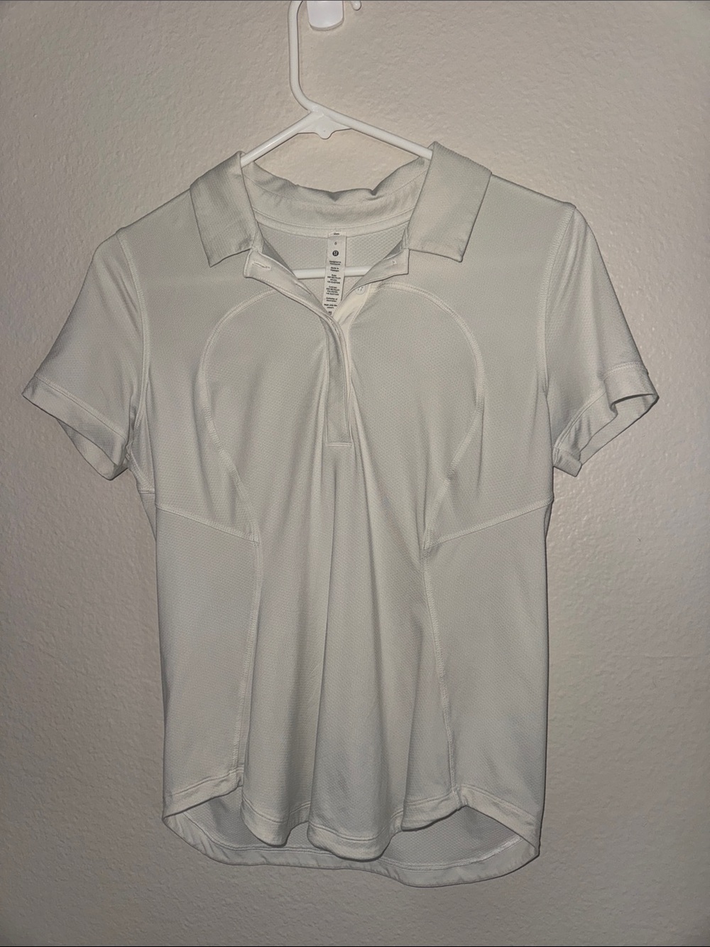 lululemon athletica White Short-Sleeve Athletic Polo